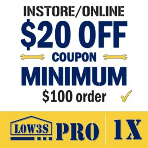 Lowes Coupon $20 off $100 Lowes For Pros