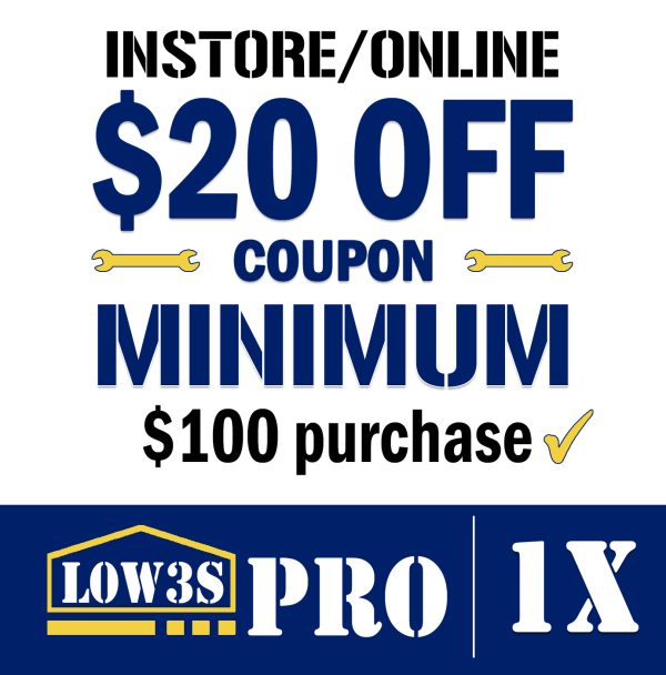 Lowe’s for Pros Coupon – $20 Off $100 Purchase (Online & In-Store)