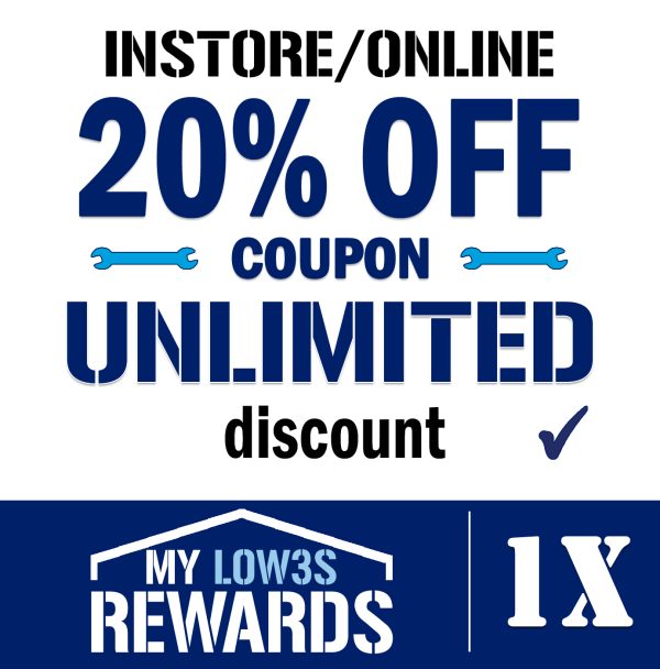 Lowe’s MyRewards credit card coupon – 20% off in-store purchase, unlimited savings