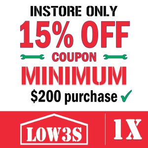 Printable Lowe’s coupon – 15% off $200 in-store purchase